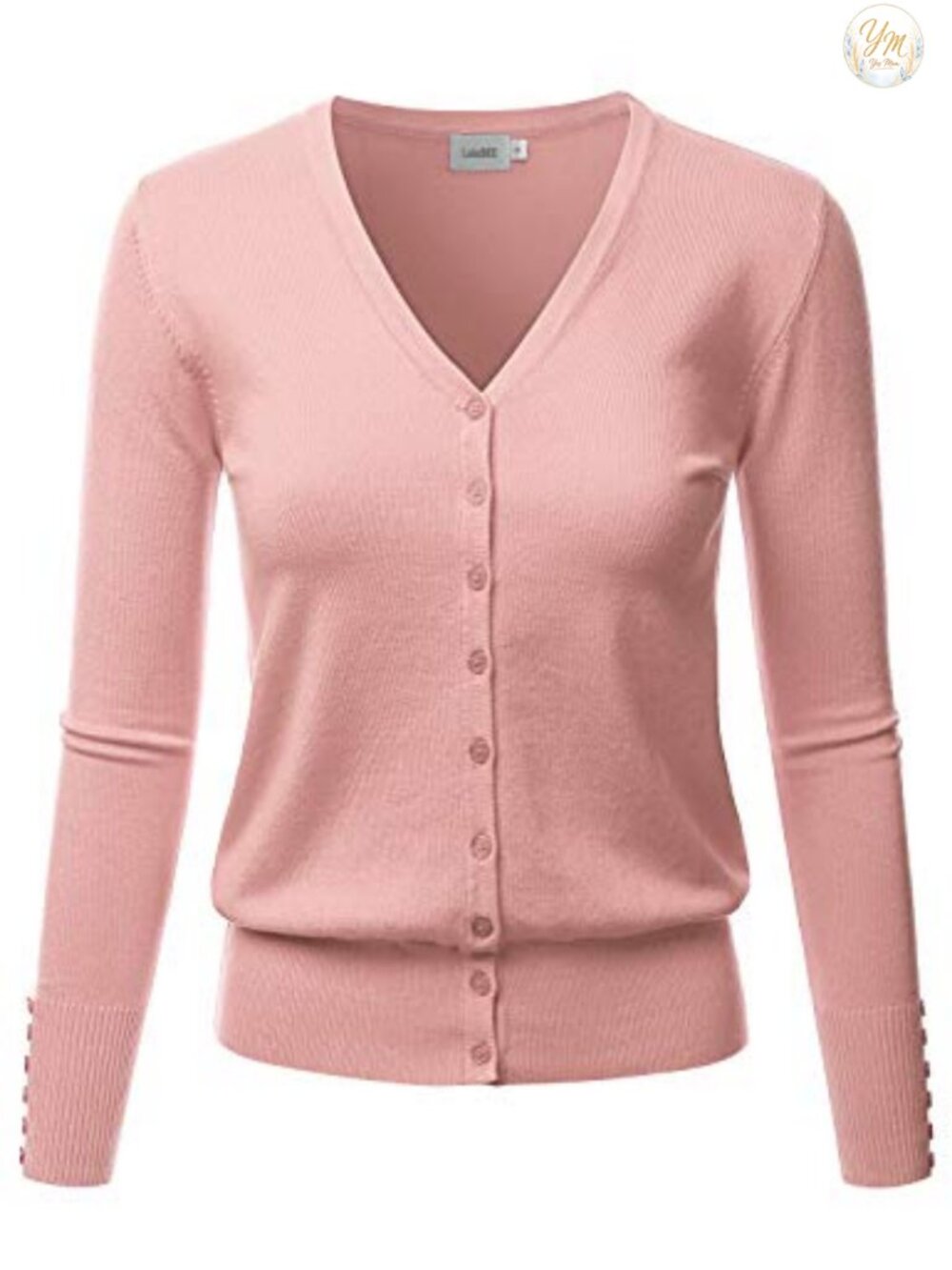 Women's V-Neck Button Down Knit Cardigan Long Sleeve Soft Stretch Viscose